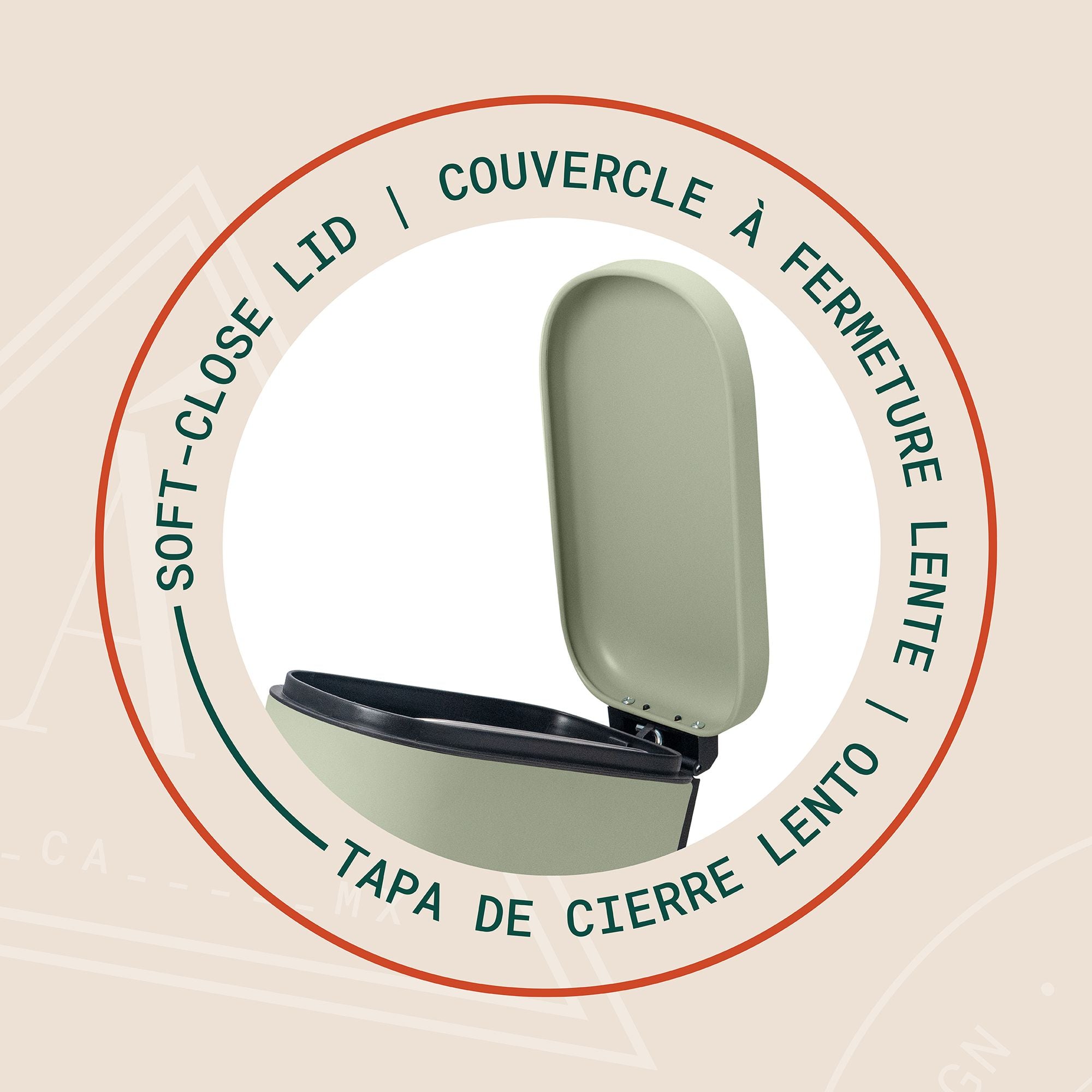 Linea Bote de basura rectangular de 5L con pedal