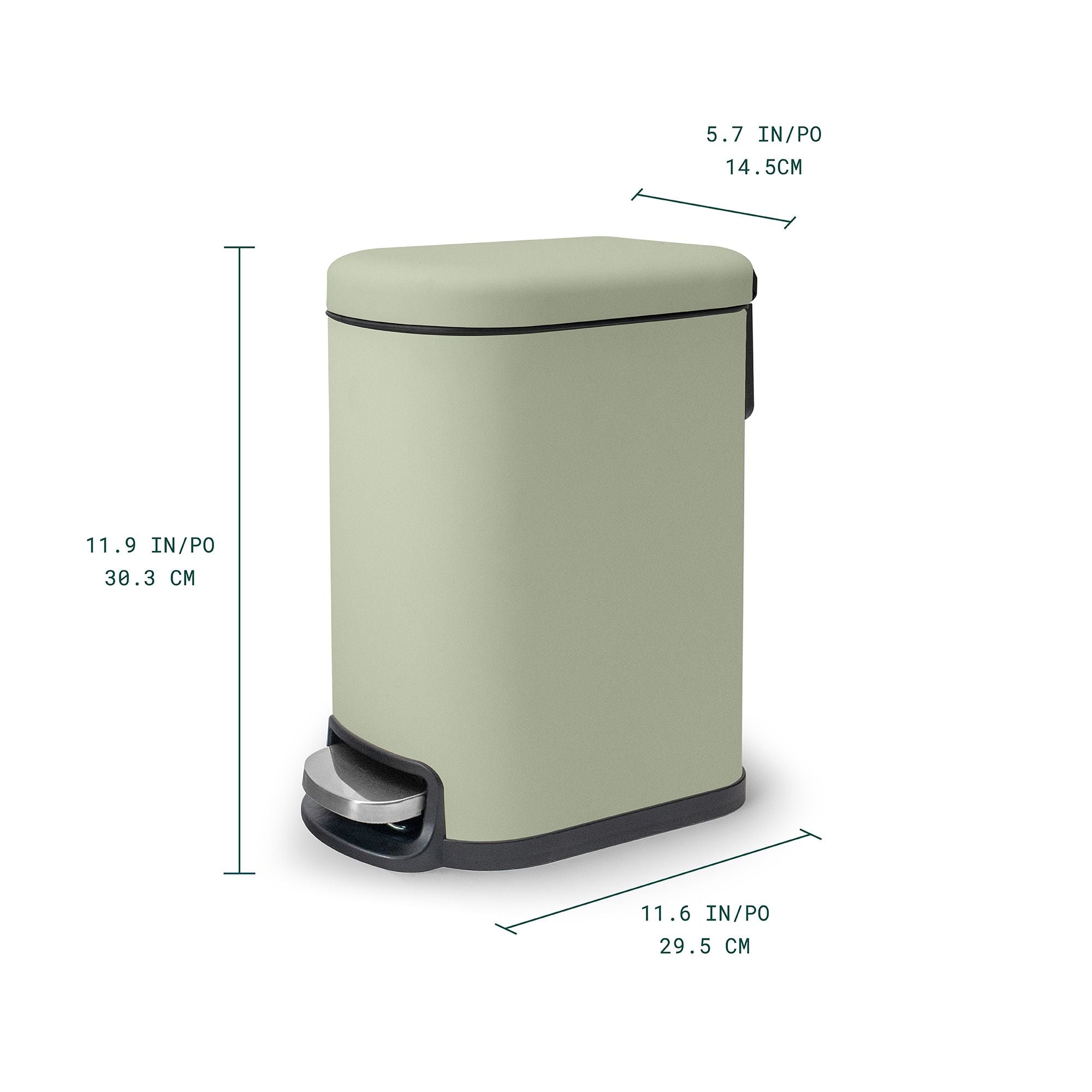 Linea Bote de basura rectangular de 5L con pedal