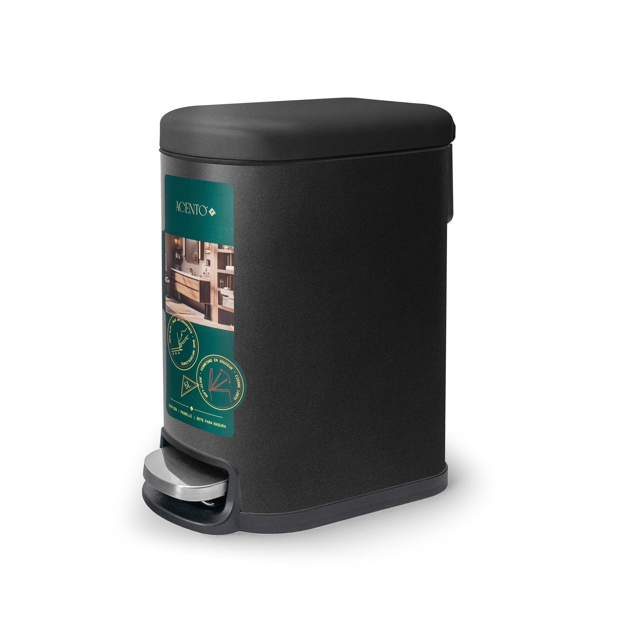 Linea Bote de basura rectangular de 5L con pedal