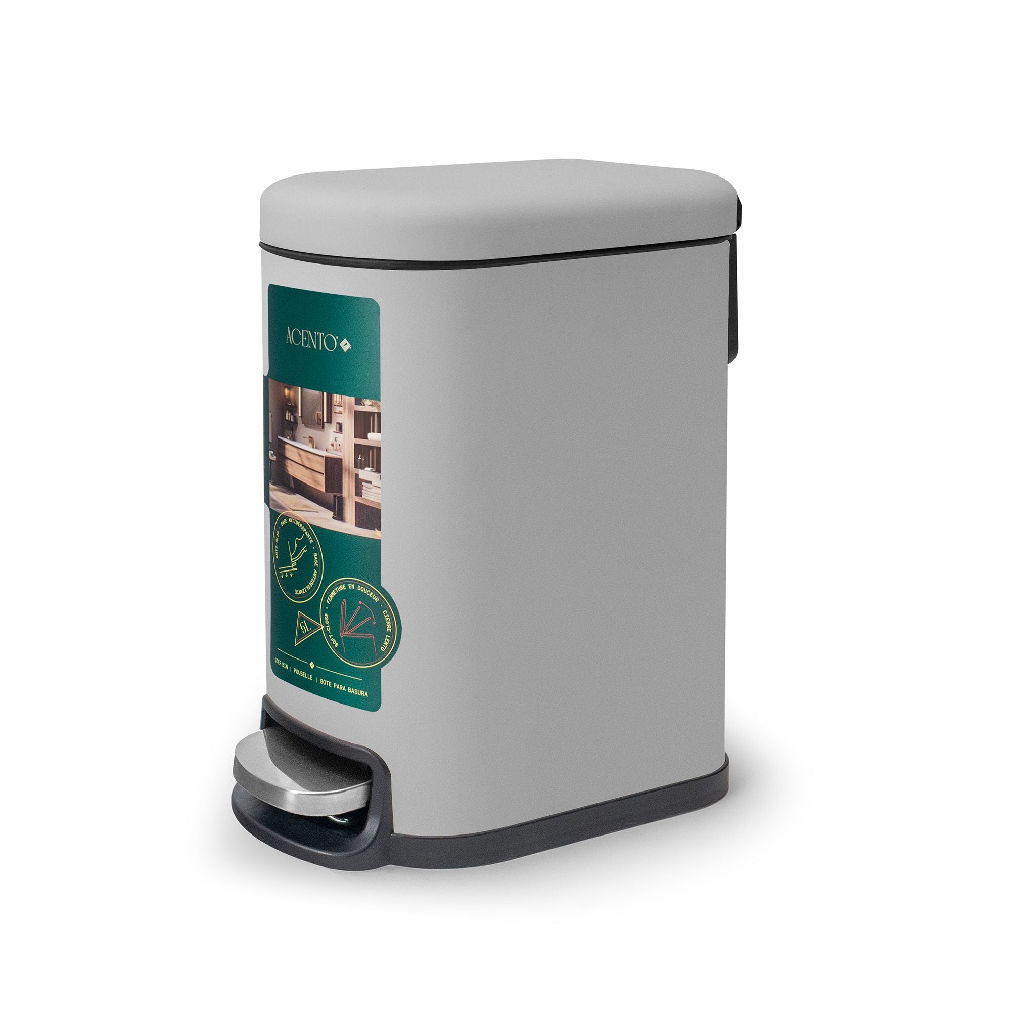 Linea Bote de basura rectangular de 5L con pedal