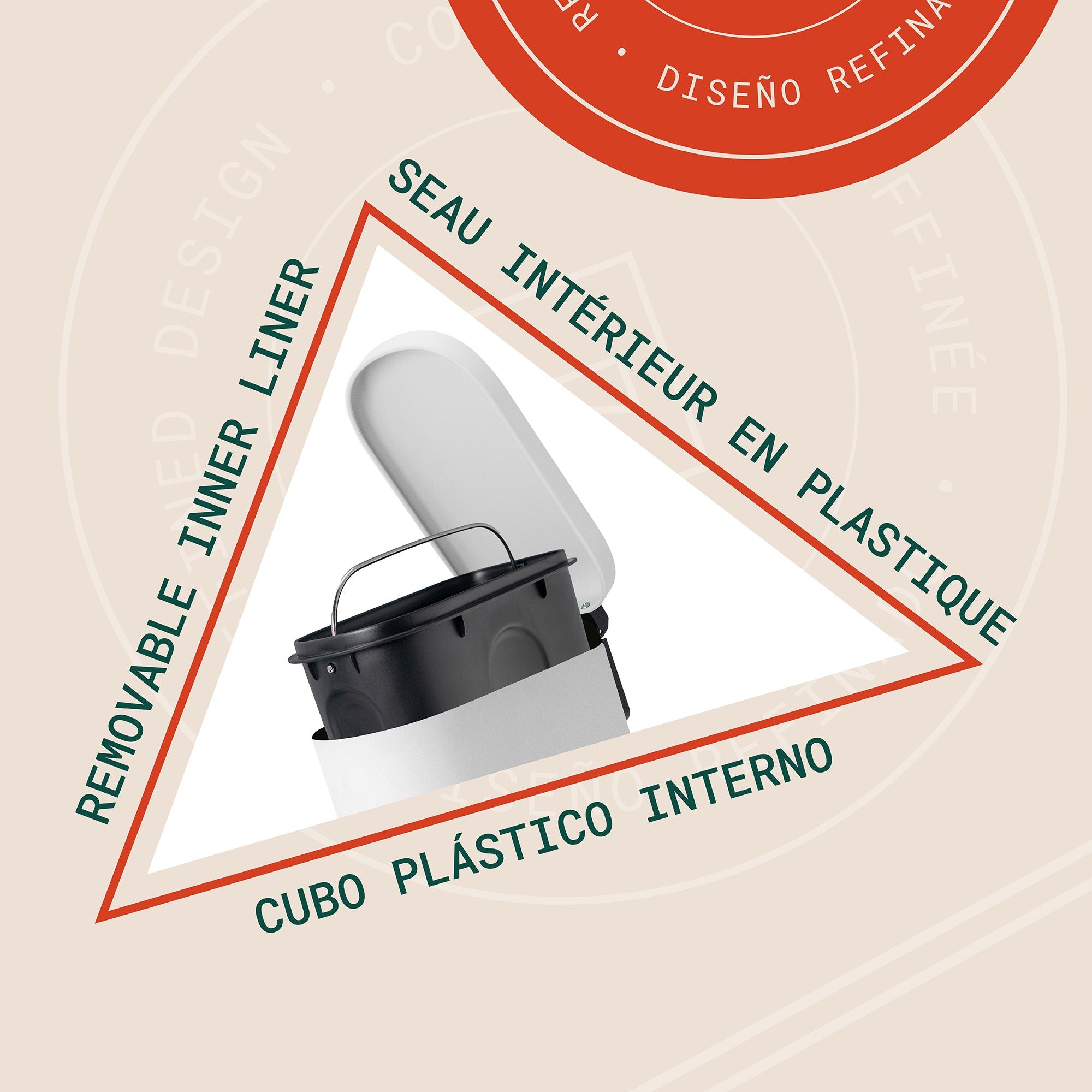 Linea Bote de basura rectangular de 5L con pedal