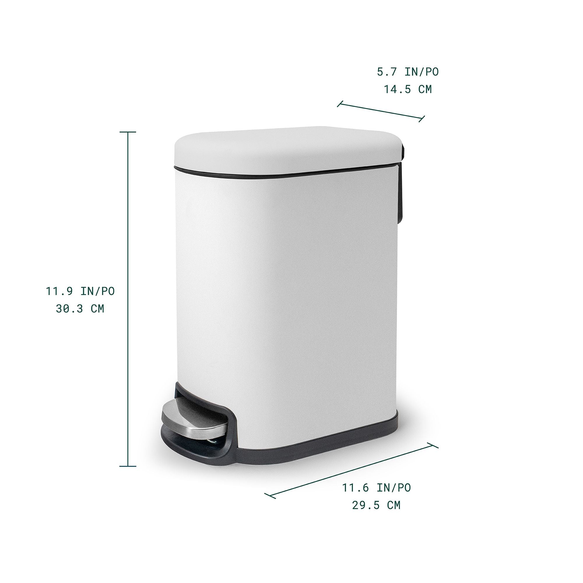 Linea Bote de basura rectangular de 5L con pedal