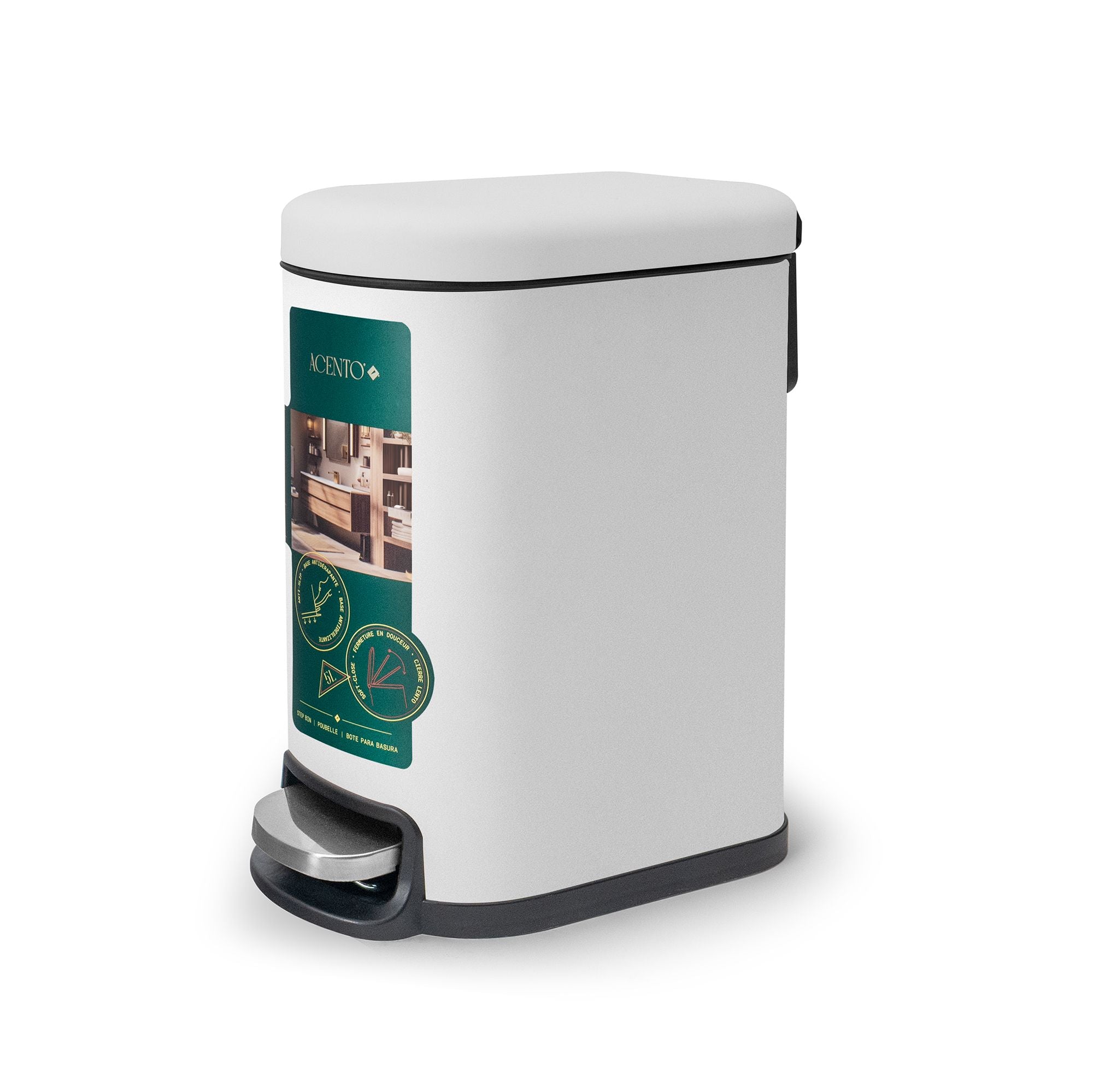 Linea Bote de basura rectangular de 5L con pedal