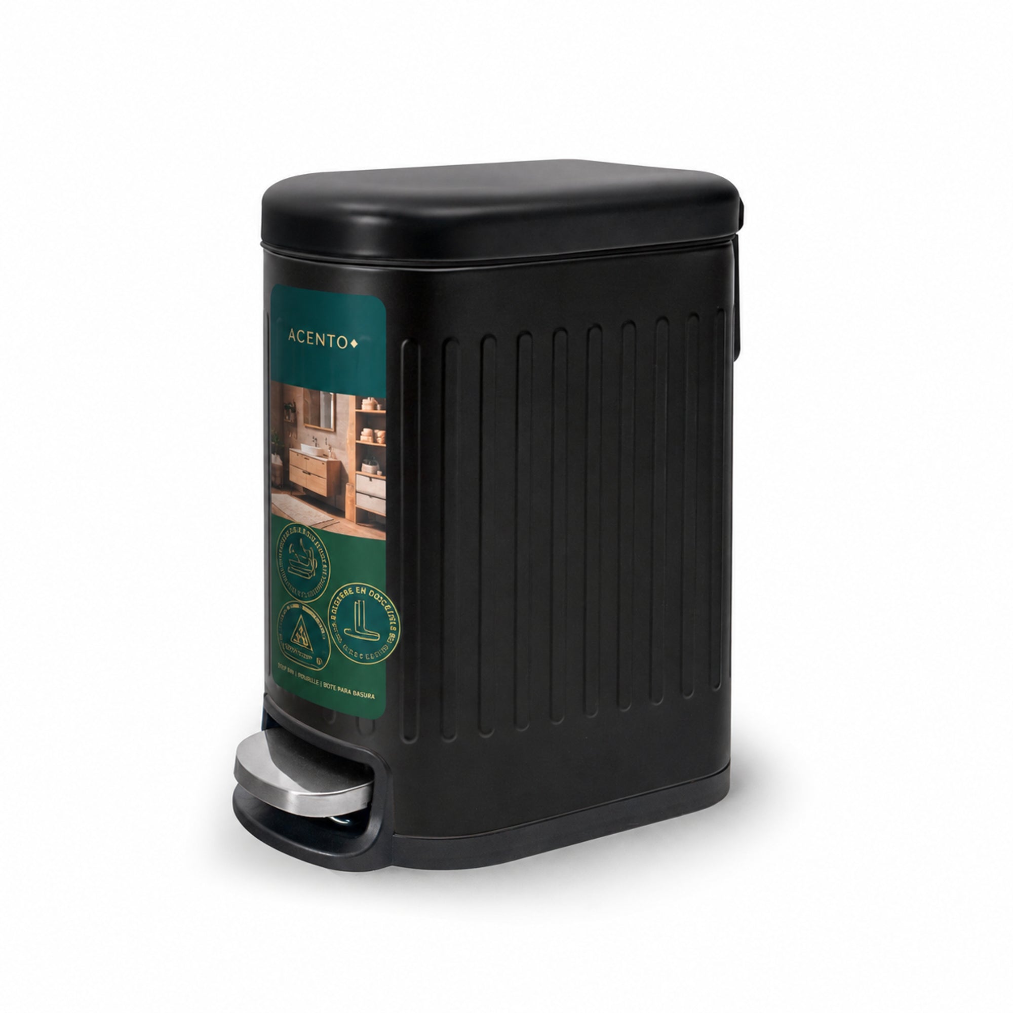 Linea Bote de basura rectangular de 5L con pedal