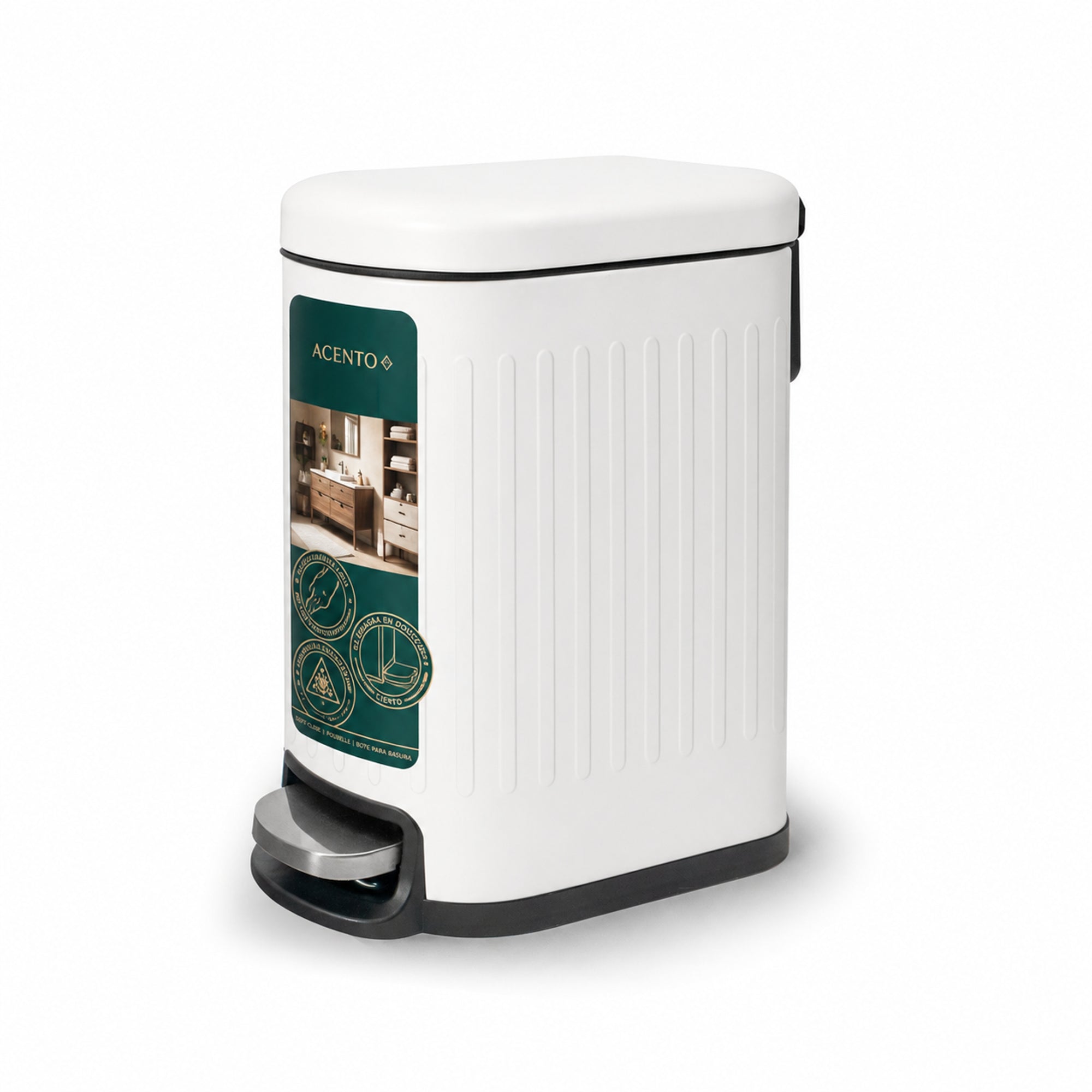 Linea Bote de basura rectangular de 5L con pedal