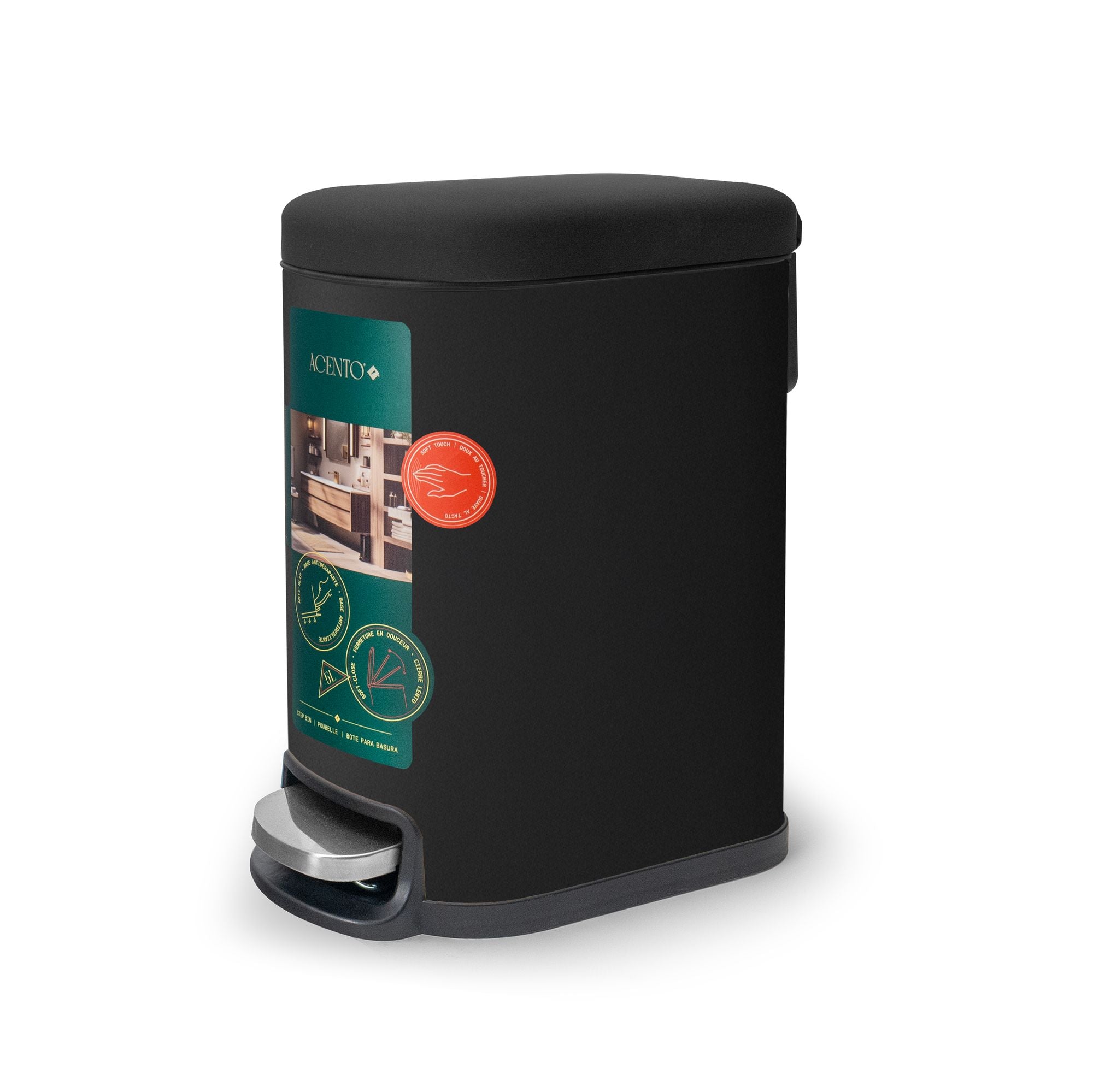 Linea Bote de basura rectangular de 5L con pedal