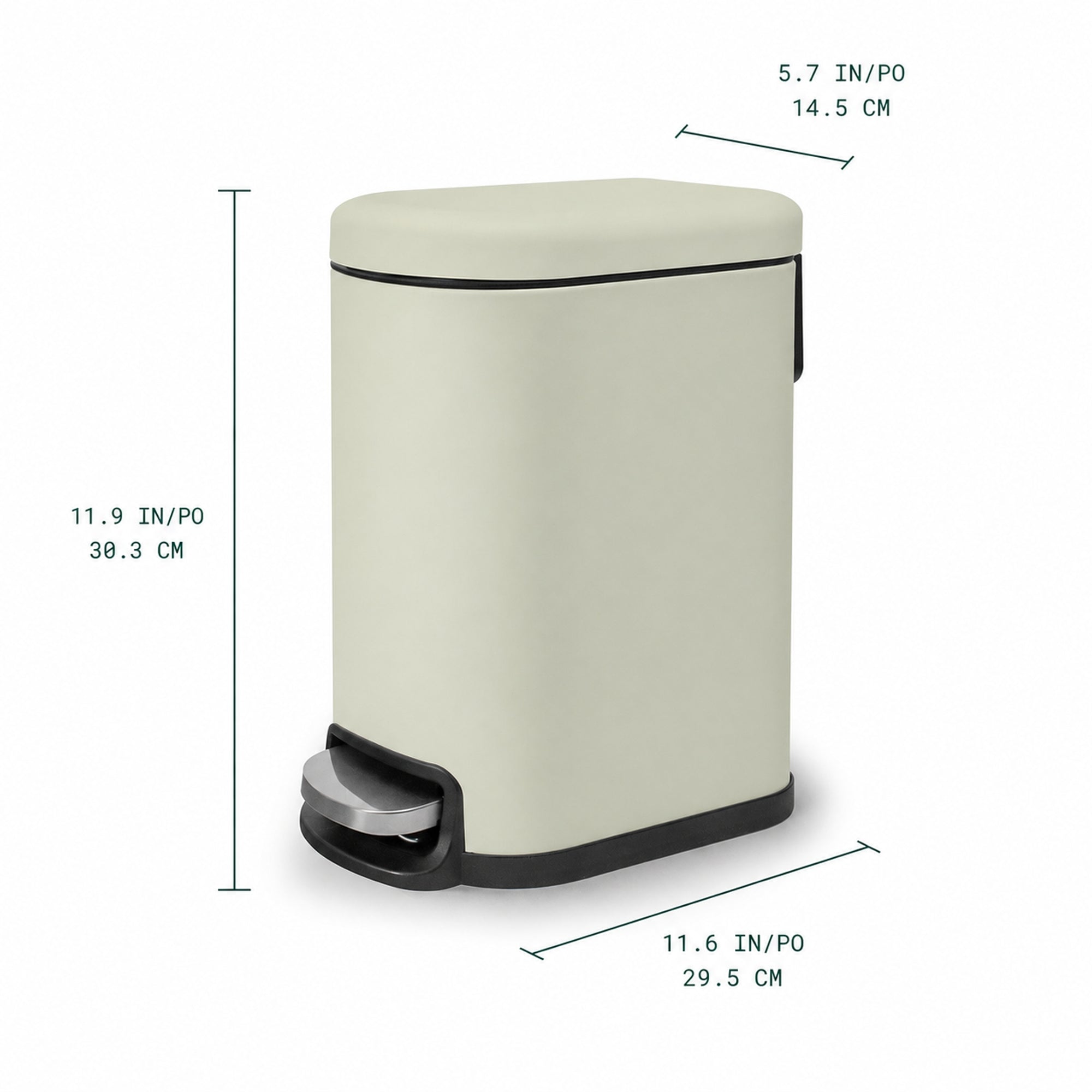 Linea Bote de basura rectangular de 5L con pedal