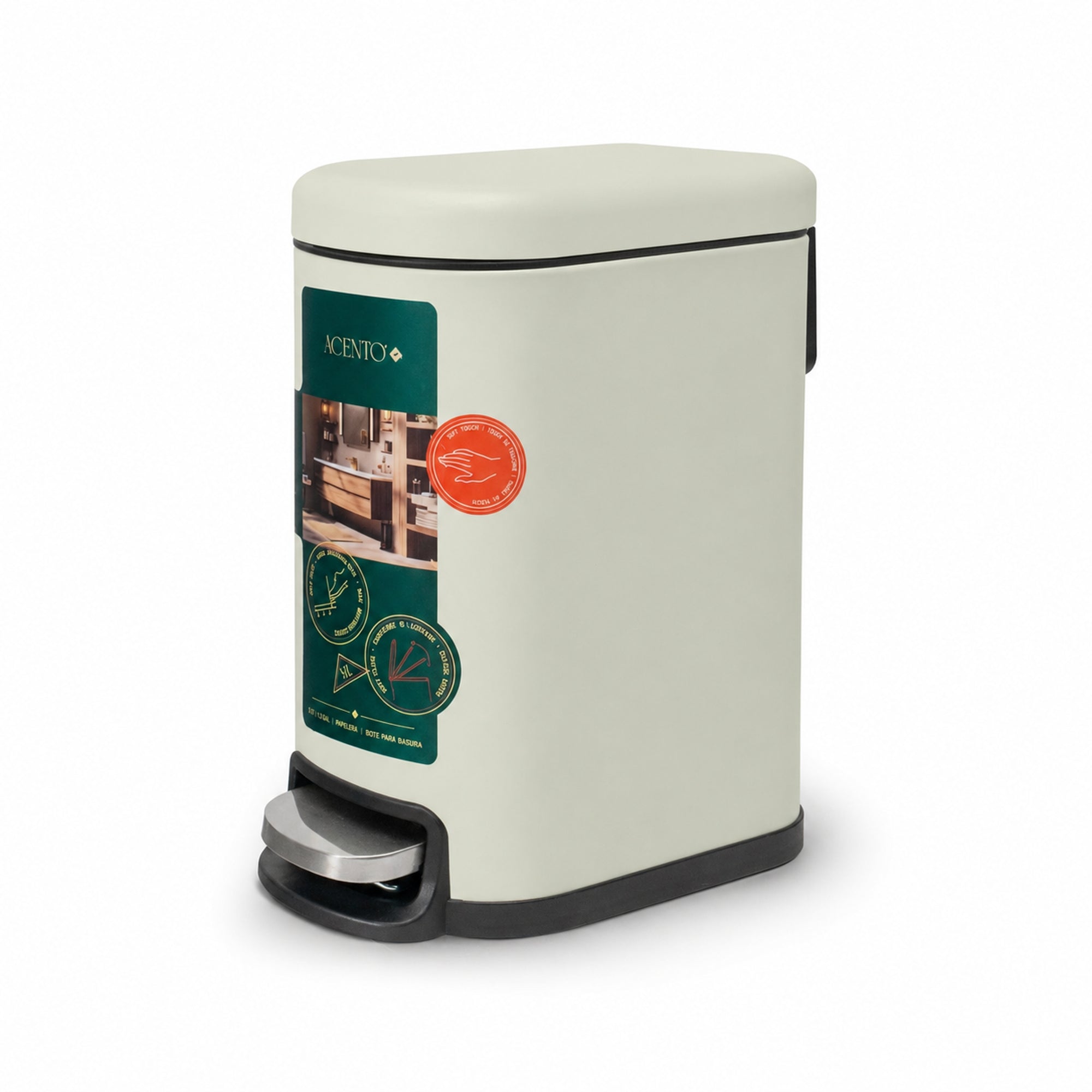 Linea Bote de basura rectangular de 5L con pedal