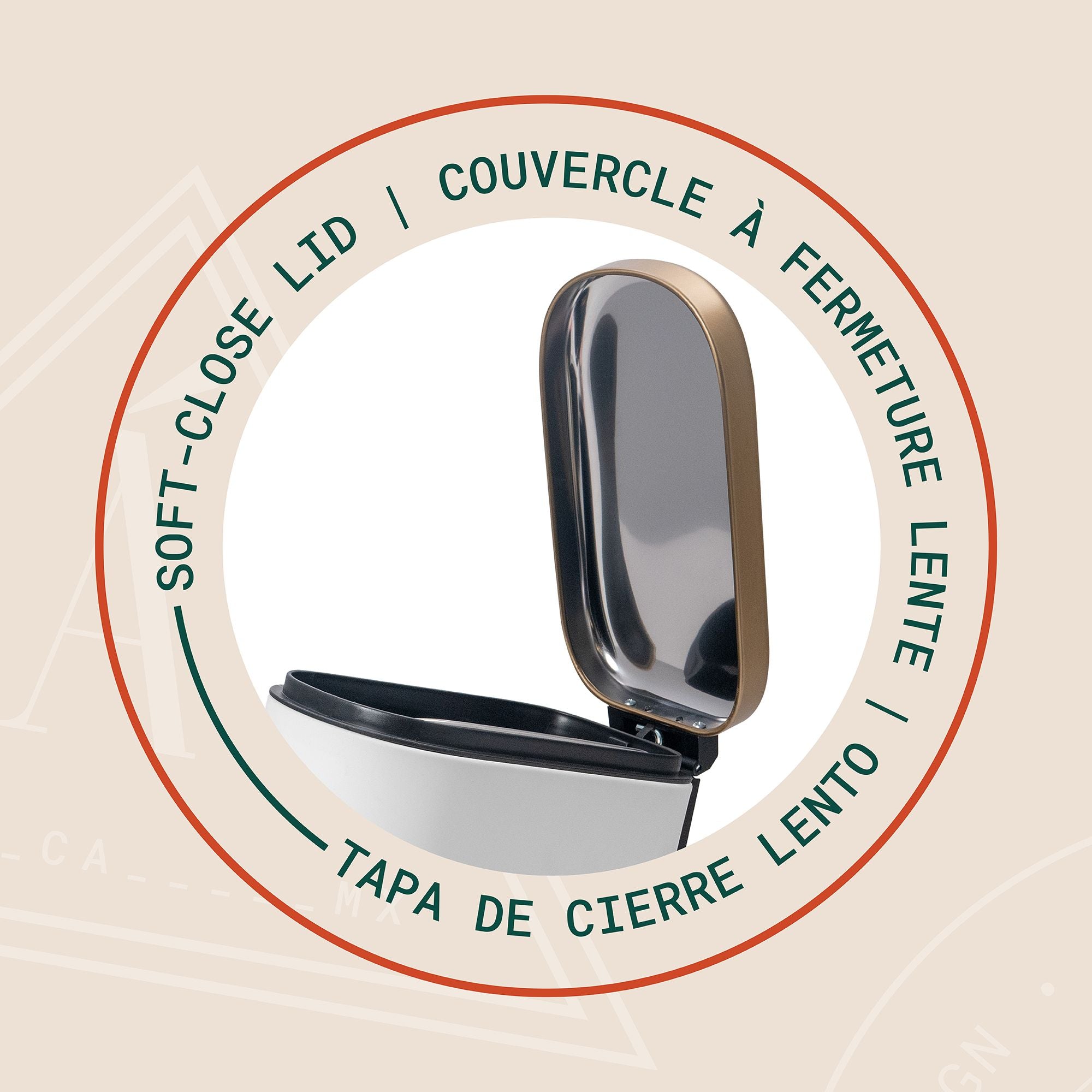 Linea Bote de basura rectangular de 5L con pedal