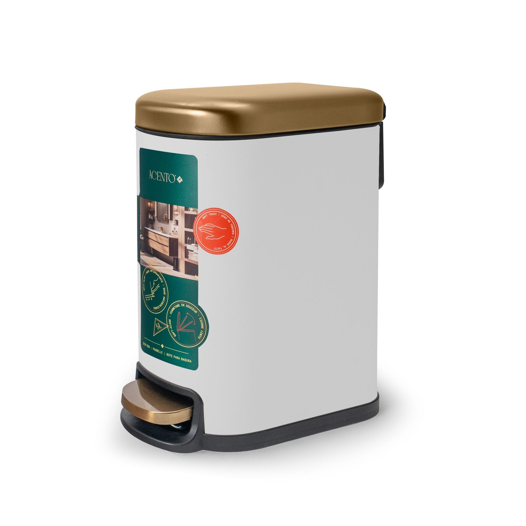 Linea Bote de basura rectangular de 5L con pedal