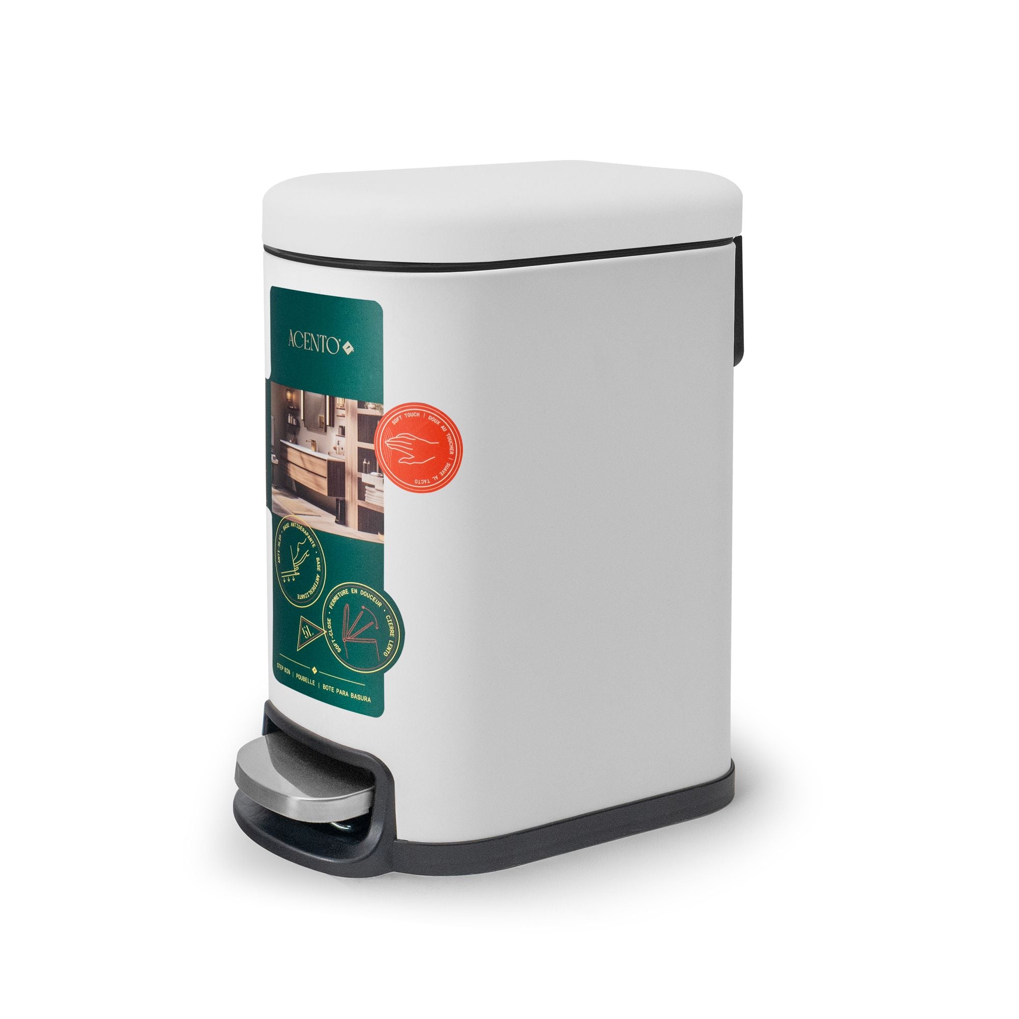 Linea Bote de basura rectangular de 5L con pedal