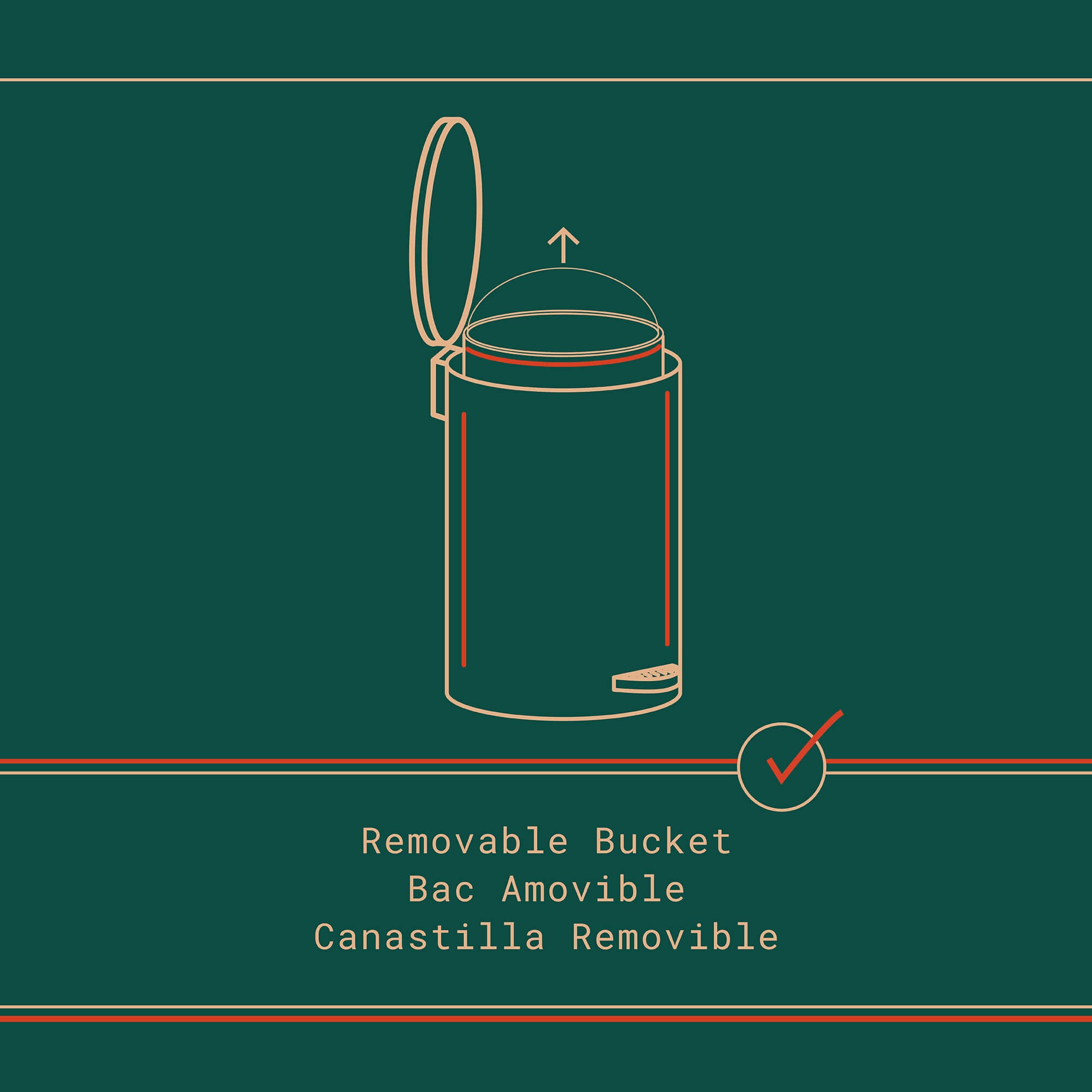 Aria Poubelle à pédale 40L