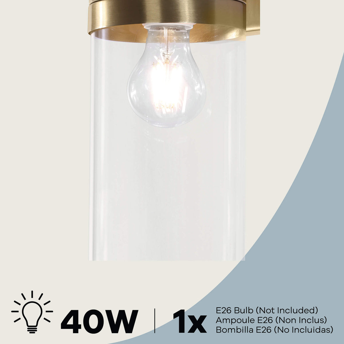 Aplique de pared de 1 luz Athena