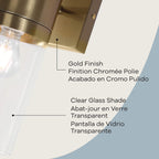 Aplique de pared de 1 luz Athena