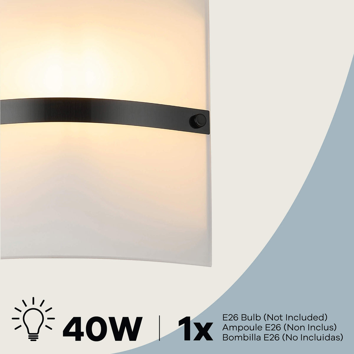 Aplique de pared Sarbel de 1 luz