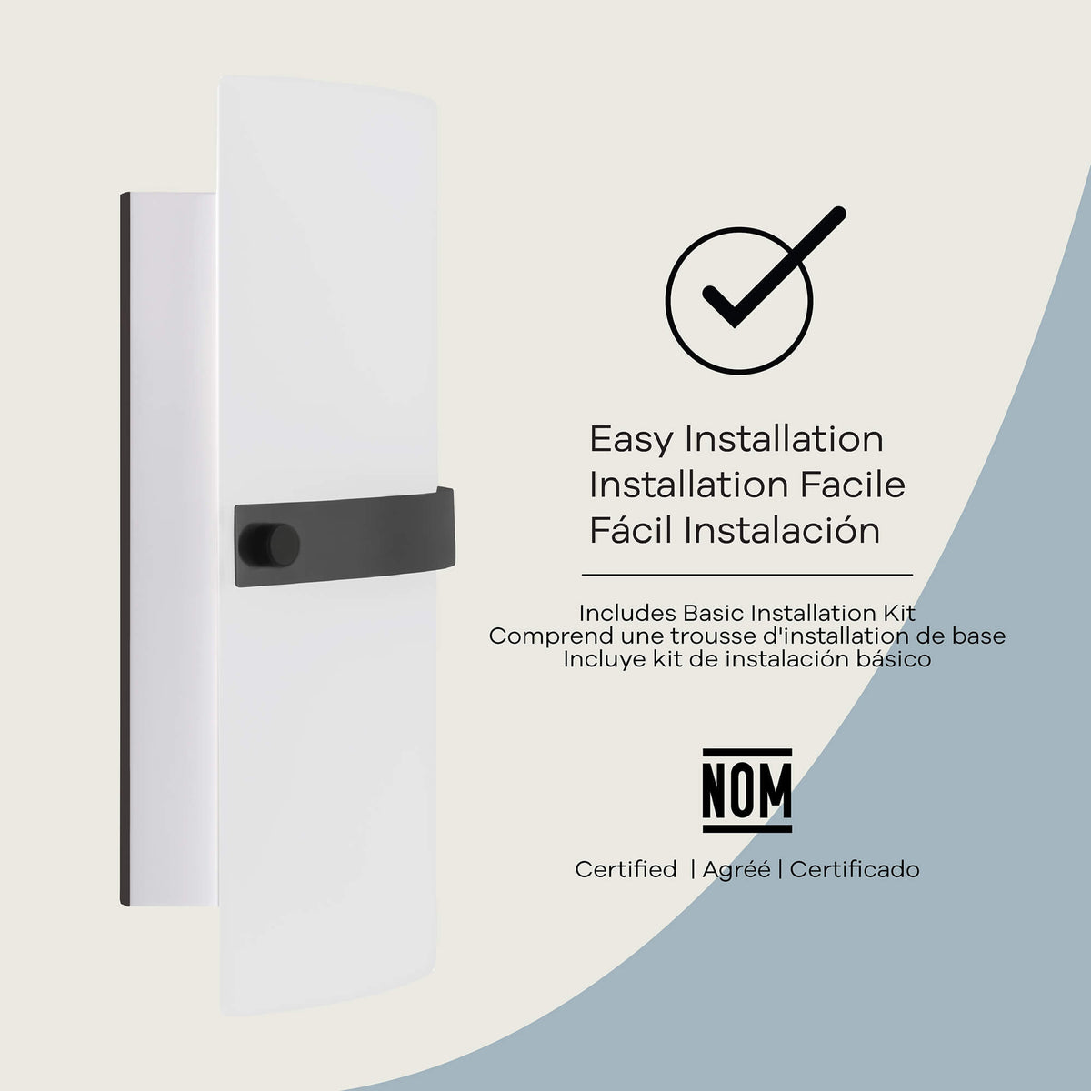 Aplique de pared Sarbel de 1 luz